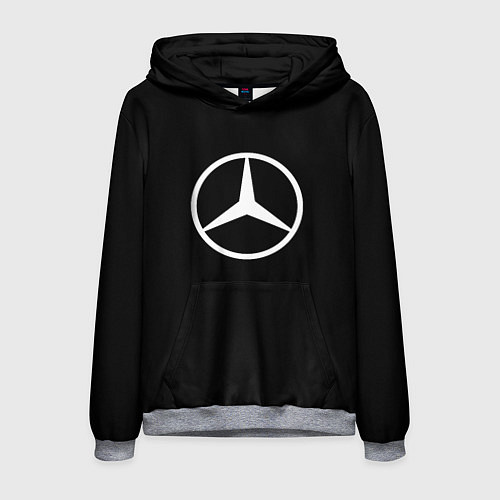 Мужская толстовка Mercedes benz logo white / 3D-Меланж – фото 1