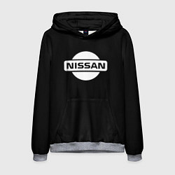 Толстовка-худи мужская Nissan logo white, цвет: 3D-меланж