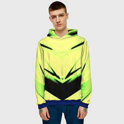 Толстовка-худи мужская Geometry stripes кислотный стиль, цвет: 3D-синий — фото 2