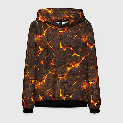 Мужская толстовка Элементаль магмы текстура / 3D-Черный – фото 1