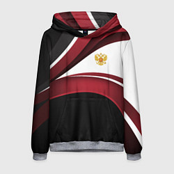 Толстовка-худи мужская Униформа Россия - бордовая, цвет: 3D-меланж