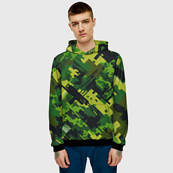 Толстовка-худи мужская Camouflage - pattern ai art, цвет: 3D-черный — фото 2