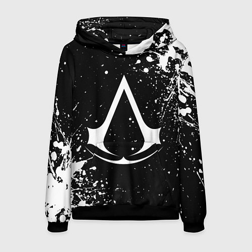 Мужская толстовка White logo of assasin / 3D-Черный – фото 1