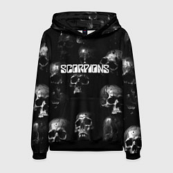 Толстовка-худи мужская Scorpions logo rock group, цвет: 3D-черный