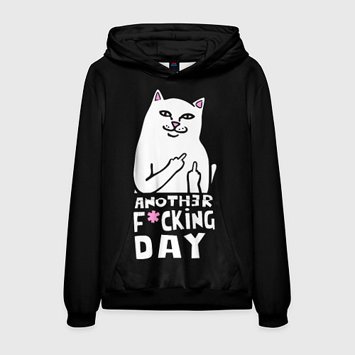 Мужская толстовка Еще один - гребаный день / 3D-Черный – фото 1