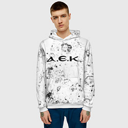 Толстовка-худи мужская AEK Athens dirty ice, цвет: 3D-белый — фото 2