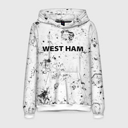 Толстовка-худи мужская West Ham dirty ice, цвет: 3D-белый