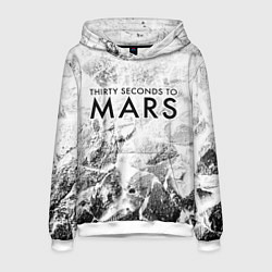 Толстовка-худи мужская Thirty Seconds to Mars white graphite, цвет: 3D-белый