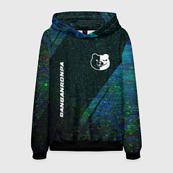 Толстовка-худи мужская Danganronpa glitch blue, цвет: 3D-черный