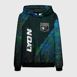 Толстовка-худи мужская Lyon glitch blue, цвет: 3D-черный