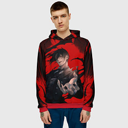 Толстовка-худи мужская Темный дворецкий Себастьян, цвет: 3D-красный — фото 2