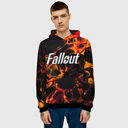 Толстовка-худи мужская Fallout red lava, цвет: 3D-черный — фото 2
