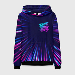 Толстовка-худи мужская Tokyo Ghoul neon blast lines, цвет: 3D-черный
