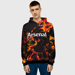 Толстовка-худи мужская Arsenal red lava, цвет: 3D-черный — фото 2