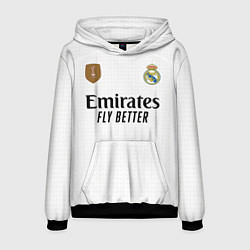 Толстовка-худи мужская ФК Реал Мадрид форма 24-25 домашняя, цвет: 3D-черный