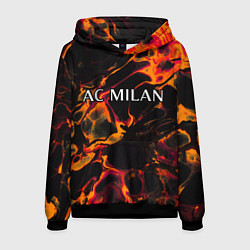 Толстовка-худи мужская AC Milan red lava, цвет: 3D-черный