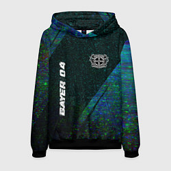Толстовка-худи мужская Bayer 04 glitch blue, цвет: 3D-черный