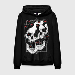Толстовка-худи мужская Черепа и злые духи, цвет: 3D-черный