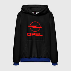 Толстовка-худи мужская Opel red logo auto, цвет: 3D-синий