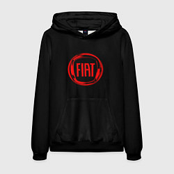 Толстовка-худи мужская FIAT logo red, цвет: 3D-черный