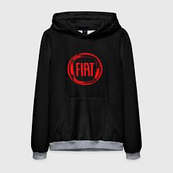 Толстовка-худи мужская FIAT logo red, цвет: 3D-меланж