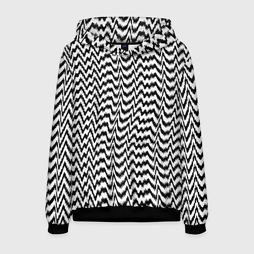 Мужская толстовка Черно-белые кривые / 3D-Черный – фото 1