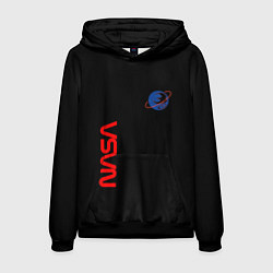 Толстовка-худи мужская Nasa космический бренд, цвет: 3D-черный