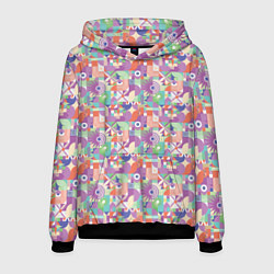 Толстовка-худи мужская Геометрические фигуры со звездами, цвет: 3D-черный