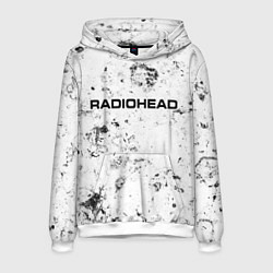 Толстовка-худи мужская Radiohead dirty ice, цвет: 3D-белый