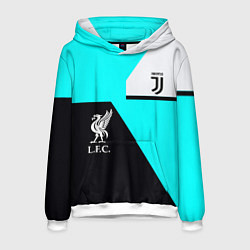 Толстовка-худи мужская Juventus x Liverpool geometry, цвет: 3D-белый