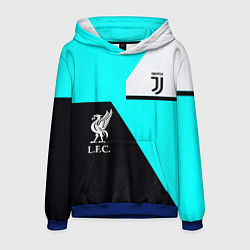 Толстовка-худи мужская Juventus x Liverpool geometry, цвет: 3D-синий