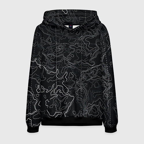 Мужская толстовка Топографическая карта / 3D-Черный – фото 1