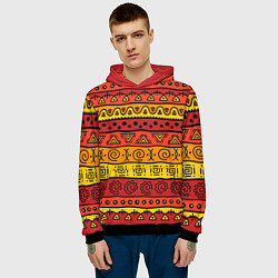 Толстовка-худи мужская Африканские этнический орнамент, цвет: 3D-черный — фото 2