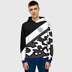 Толстовка-худи мужская Россия камуфляж текстура, цвет: 3D-синий — фото 2