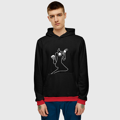 Мужская толстовка Kizaru white logo / 3D-Красный – фото 3