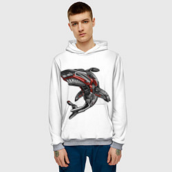 Толстовка-худи мужская Moto shark, цвет: 3D-меланж — фото 2