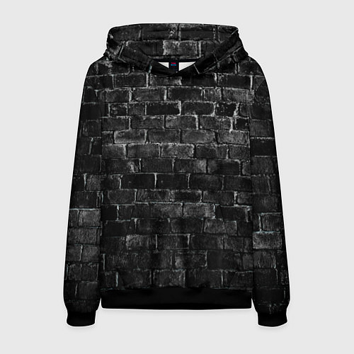 Мужская толстовка Текстура темного кирпича / 3D-Черный – фото 1