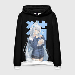 Толстовка-худи мужская Нэко Чан, цвет: 3D-белый