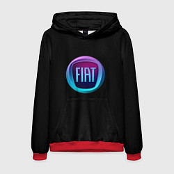 Толстовка-худи мужская FIAT logo neon, цвет: 3D-красный