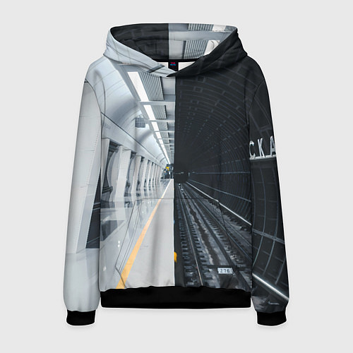 Мужская толстовка Метро Москвы / 3D-Черный – фото 1
