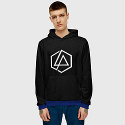 Толстовка-худи мужская Linkin park logo white, цвет: 3D-синий — фото 2