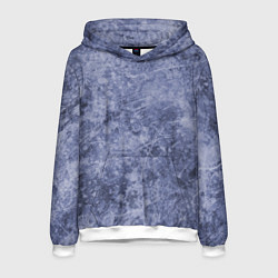 Толстовка-худи мужская Абстракция - синий лёд, цвет: 3D-белый