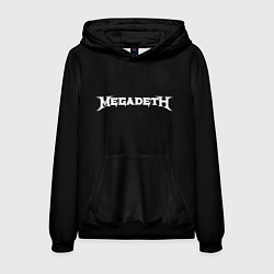 Толстовка-худи мужская Megadeth logo white, цвет: 3D-черный