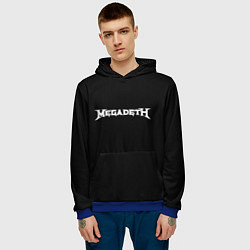 Толстовка-худи мужская Megadeth logo white, цвет: 3D-синий — фото 2