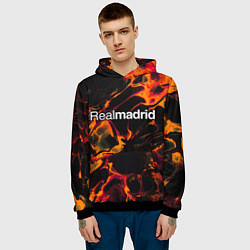 Толстовка-худи мужская Real Madrid red lava, цвет: 3D-черный — фото 2