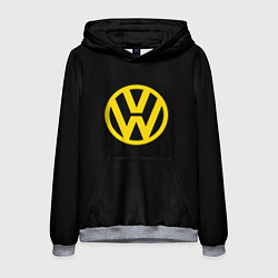 Толстовка-худи мужская Volkswagen logo yellow, цвет: 3D-меланж