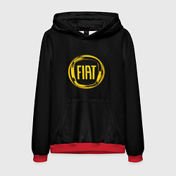 Толстовка-худи мужская FIAT logo yelow, цвет: 3D-красный