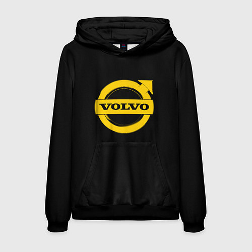 Мужская толстовка Volvo yellow logo / 3D-Черный – фото 1