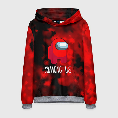 Мужская толстовка Among us красный / 3D-Меланж – фото 1