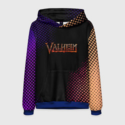 Толстовка-худи мужская Valheim logo pattern, цвет: 3D-синий